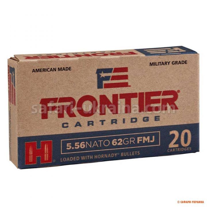 Патрон Hornady Frontier, кал. 223 Rem, тип пули: FMJ, вес: 62 grs / 4 г