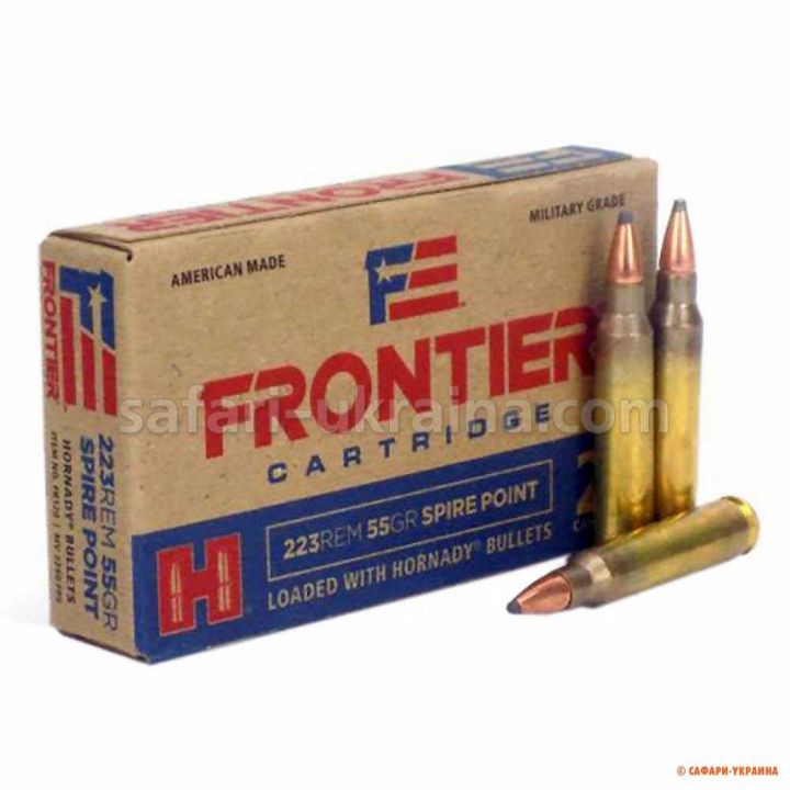 Патрон Hornady Frontier, кал.223 Rem, тип пули: SP, вес: 55 grs/3.56 г