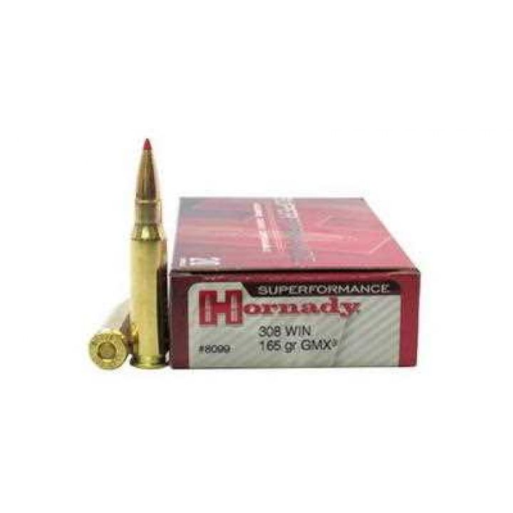 Патрон Hornady Superformance, кал.308 Win, пуля GMX, вес: 10,7 g/165 grs