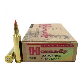 Патрон Hornady Varmint Express, кал.22-250 Remington, V-Max, вес: 2,6 g/40 grs