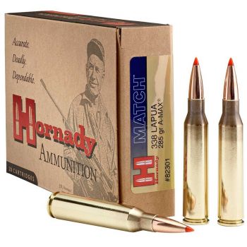 Патрон Hornady Match, кал.338 Lapua Mag, A-Max, вес: 18,5 g/285 grs