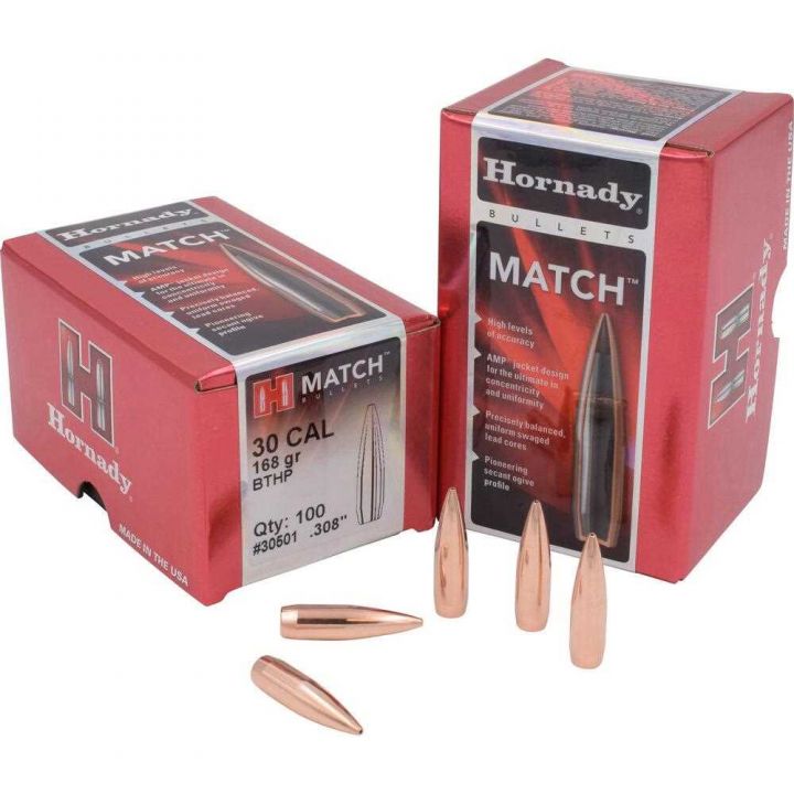 Пуля Hornady BTHP .30, масса 10.88 г/ 168 гр (100 шт)