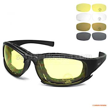 Очки тактические Daisy X7 (Non polarized) армейские, 4 комплекта линз