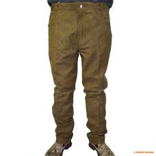Брюки для охоты из натуральной кожи Leder Weiss 01/002, оливковые