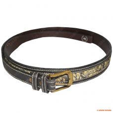 Чоловічий ремінь Legaсy Leather з оленячої шкіри, чорний з камуфляжною вставкою
