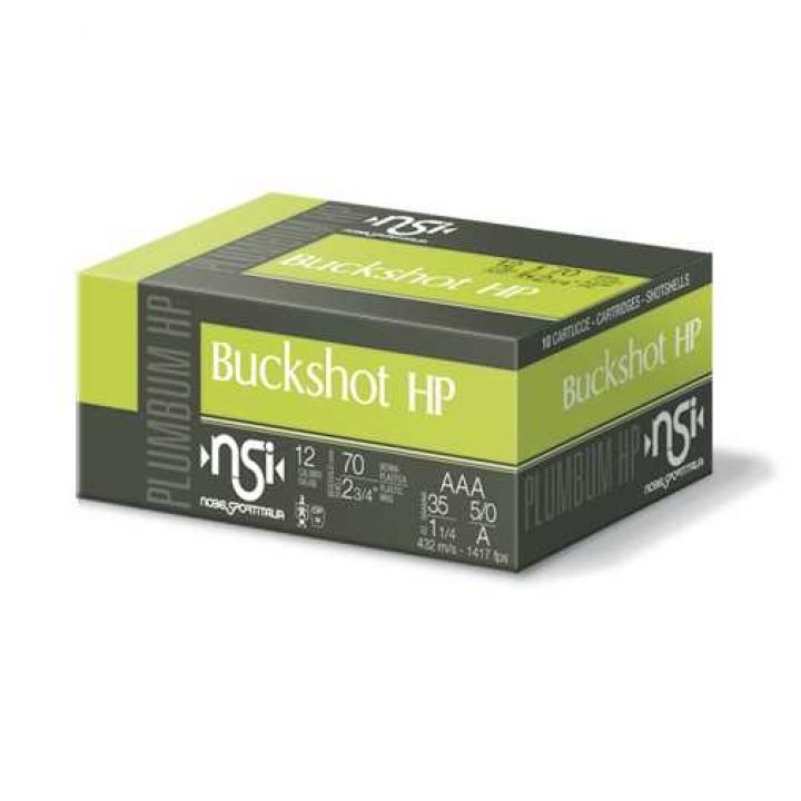 Патрон Nobel Buckshot AAA HP, кал.12/70, картеч 5,2 мм, 35 г 