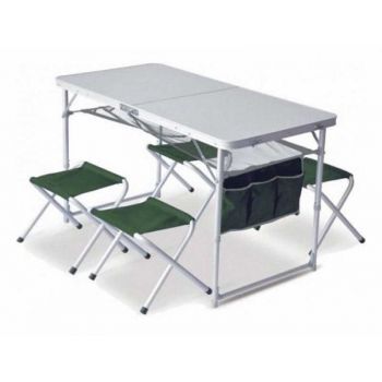 Набор складной мебели Pinguin Set Table + 4 Stools green, арт. PNG 621006 GREEN