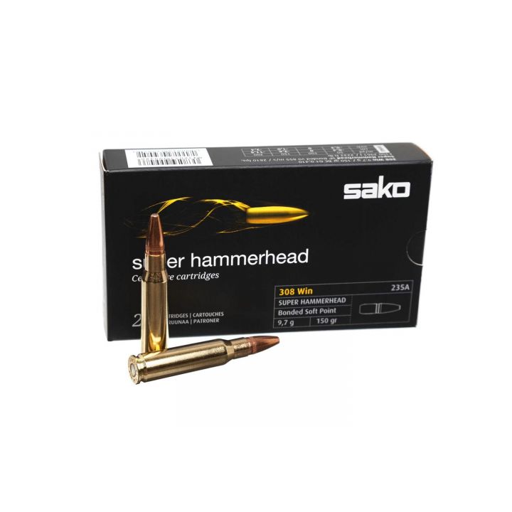 Патрон Sako Super Hammerhead, кал.308 Win, тип пули SP, вес 9,7 gr/ 150 grs