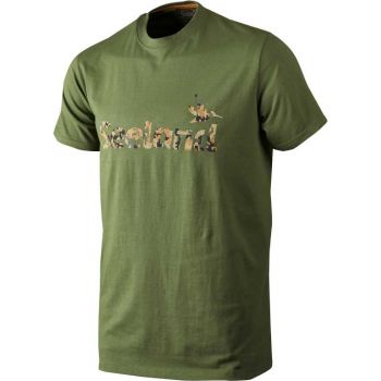 Футболка с камуфлированным логотипом Seeland Camo T-shirt, цвет: зеленый