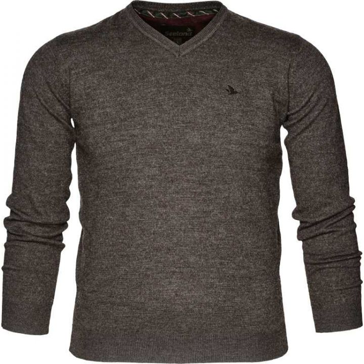 Шерстяний мисливський пуловер Seeland Compton Pullover, колір Moose Brown 