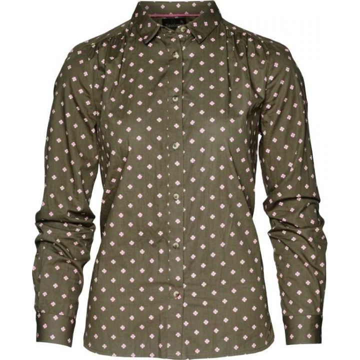 Хлопковая рубашка женская Seeland Erin Lady shirt, цвет Green Tile