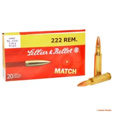 Патрон Sellier & Bellot HPBT, кал.222 Rem, вага 3,36 г/52 grs