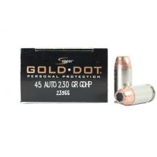 Патрон Speer Gold Dot Personal Protection, кал.45 ACP, тип кулі: GDHP, вага: 14,9 gr/230 grs
