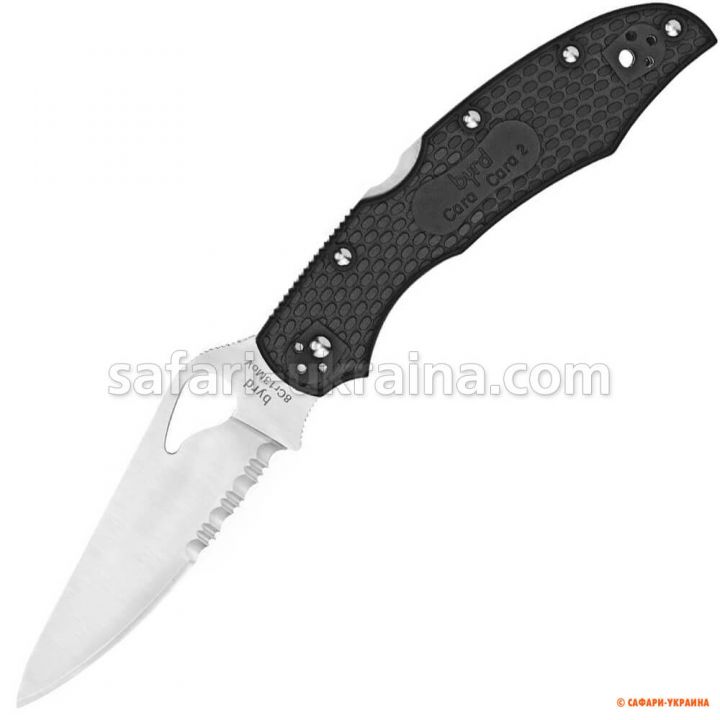 Ніж Spyderco Byrd Cara Cara2 FRN Black Half Serrated 