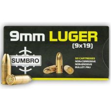 Патрон Sumbro Luger, кал.9x19 mm, тип кулі: FMJ, вага 8 gr.