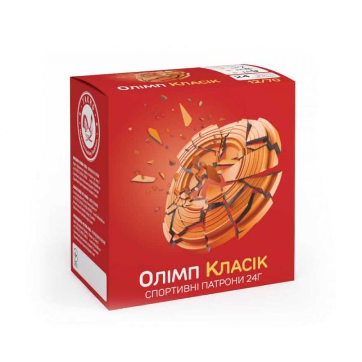 Патрон для стрендовой стрільби Тахо Олімп Класик, кал.12/70, дріб №7 (2,5 мм), 24 г 