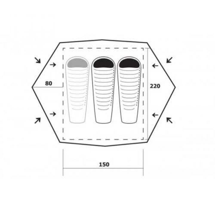 Намет на 2-3 людини Trimm Frontier, 2 входи з тамбуром 
