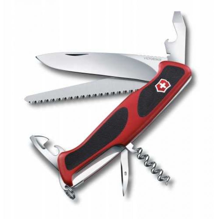 Мультитул Victorinox RangerGrip 55, Vx09563.C, 12 предметов, длина 130мм, красно-черный