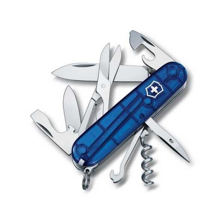 Мультитул Victorinox Climber Vx13703.T2, 14 предметов, длина 91мм, полупрозрачный синий