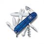 Мультитул Victorinox Climber Vx13703.T2, 14 предметів, довжина 91мм, напівпрозорий синій 