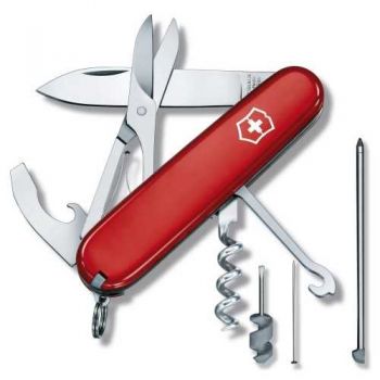 Карманный мультитул Victorinox Compact  Vx13405, 15 предметов, длина 91мм, красный