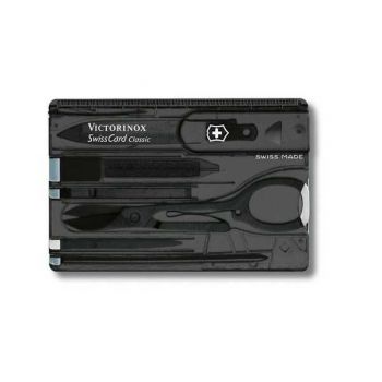 Нож визитка Victorinox Swisscard Vx07133.T3 10 предметов, полупрозрачный черный