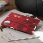 Ніж кредитка Victorinox Swisscard Vx07300.T, 13 предметів, напівпрозорий червоний 