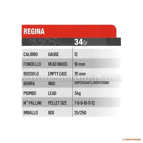Патрон Cheddite Regina Dispersante, кал.12/70, дріб №7 (2,5 мм), 32 г (дисперсант) 
