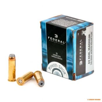 Патрон Federal Power-Shok, кал.44 Rem Mag, тип кулі: JHP, вага: 15,55gr/240grs