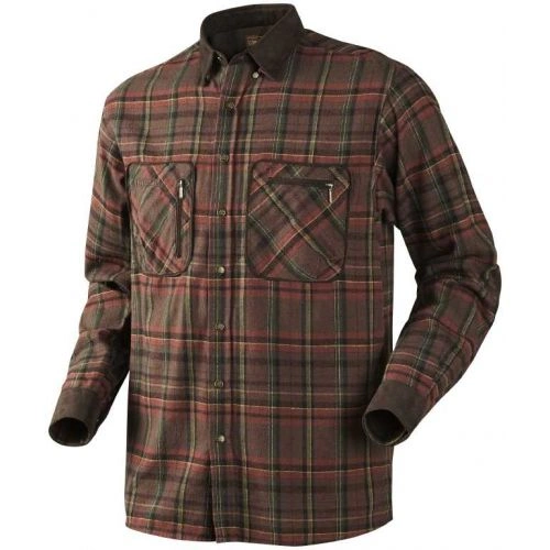 Мисливська картата сорочка Harkila Pajala, вставки із замші, Red check 