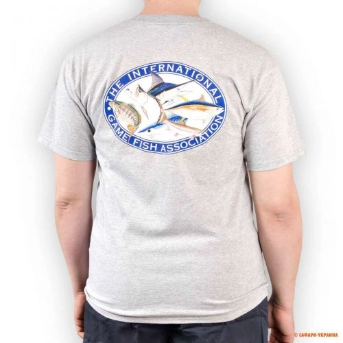 Рибальська сіра футболка IGFA T-Shirt Grey, з коротким рукавом 