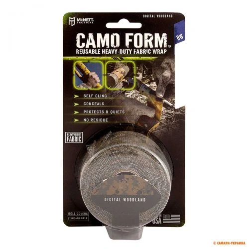Маскувальна стрічка для рушниці McNett Camo Form, колір: Digital Woodland 