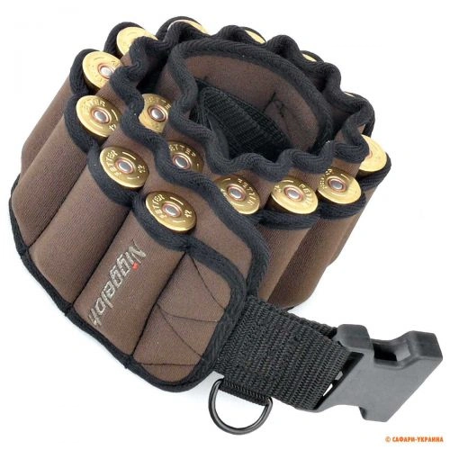 Патронташ для патронів 12 калібру Niggeloh shotshell, неопрен, коричневий Патронташ для патронів 12 калібру Niggeloh shotshell, неопрен, коричневий