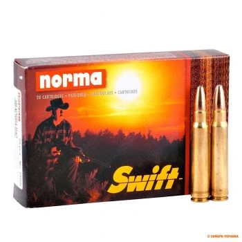 Патрон Norma Swift, кал.358 Norma Mag, тип кулі: A-Frame, вага: 16,2 g/250 grs
