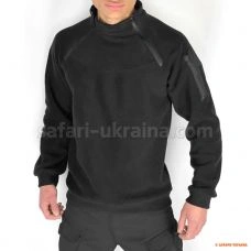 Флісовий убакс з високим коміром на блискавках, чорний