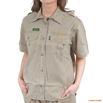 Женская рубашка с коротким рукавом Tag Safari Ladies Trail Shirt, 100% хлопок, песочная